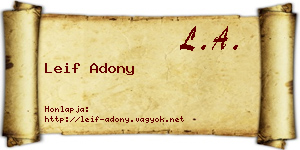 Leif Adony névjegykártya